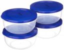 Amazon Brand - Solimo Polypropylene Nestable Round Container 600 Ml Set Of 4, Blue...