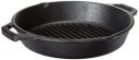 Amazon Brand - Solimo Pre-Seasoned Cast Iron Grill Round Pan/Grill Skillet Pan, 10 Inches (26 cm, Black)...