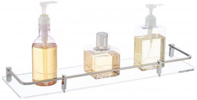 Amazon Brand - Solimo Premium Acrylic Glass Wall-Mounted Shelf (Milky White, 15 * 5.5 Inches, 1 Pc)