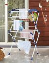 Amazon Brand - Solimo Premium Alloy Steel Extra Large Cloth Drying Stand (White & Blue)...