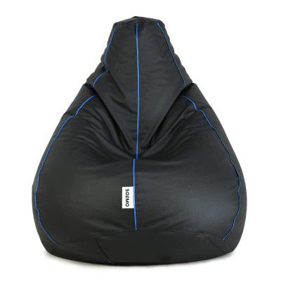 Amazon Brand Solimo Premium Faux Leather Bean Bag, Filled with Beans | Capacity: Upto 6 Ft 3 in Height, 120 KG Weight | 3XL