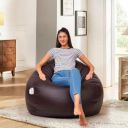 Solimo Premium Faux Leather Bean Bag Filled with Beans | Capacity: Upto 5.8 Ft Height, 85 Kg Weight | 2XL | Brown...