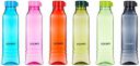 Amazon Brand - Solimo Premium Plastic Water Bottle Set | Square Body | Set of 6 |Multi Color | 1000 ml...