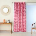 Amazon Brand - Solimo Premium Polyester Cotton Curtains | 150 GSM | 7 FT | Damask Print | Easy Maintenance (Set of 2, Pink)...