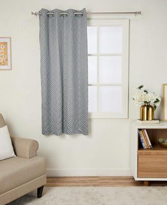 Amazon Brand - Solimo Premium Polyester Curtains | 225 GSM | 5FT | Abstract Print Fabric | Easy Maintenance (Set of 2, Grey)