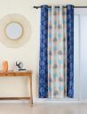 Amazon Brand - Solimo Premium Polyester Opaque Tab Top Curtains| 135 GSM | 7 Ft | Floral Print Fabric | Easy Maintenance (Set of 2, Aqua)...