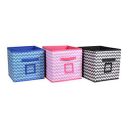 Amazon Brand - Solimo Printed Fabric Storage Box, Small, Set of 3, Multicolor...