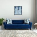 Amazon Brand - Solimo Puph 3 Seater Sofa (Fabric, Royal Blue)...