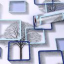 Amazon Brand - Solimo PVC Self-Adhesive Wallpaper, 3D Blue (45 x 300 cm)...