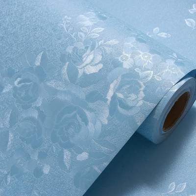 Amazon Brand - Solimo PVC Self-Adhesive WallPaper, Blue Roses, 45 x 500 cm