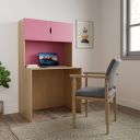 Amazon Brand - Solimo Raches Study Table with Pinup Board and 2 Cupboards (Engineered Wood, Intal Beech and Pink Finish)...