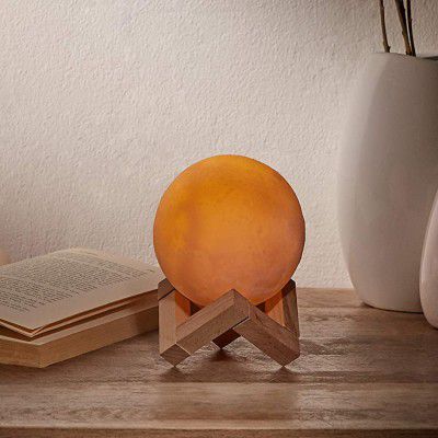 Amazon Brand - Solimo Rechargeable Moon Lamp with 3 Lighting Modes, 10 cm(White,Pack of 1)