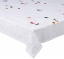 Amazon Brand - Solimo Rectangular Cotton Centre Table Cover, (Leaf, White)(pack of 1)...