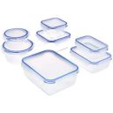 Amazon Brand - Solimo Rectangular Glass Storage Container Set, Set of 7, Transparent...