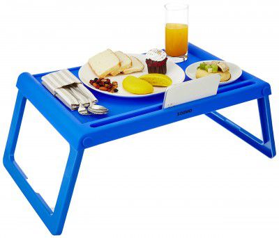 Amazon brand solimo Reinforced polypropelene Plastic Multipurpose Foldable Tray - Turquoiseblue