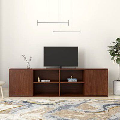 Amazon Brand - Solimo Rendes Engineered Wood TV Entertainment Unit, Asian Walnut, 2 Door