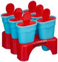 Amazon Brand - Solimo Reusable Ice Popsicle Tray (Red)...