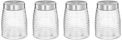 Amazon Brand - Solimo Ring Jar 1300 ml | Set of 4