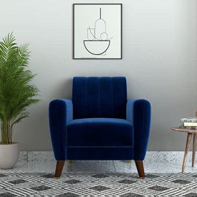 Amazon Brand - Solimo Ringsten 1 Seater Sofa (Fabric, Midnight Blue)