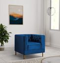 Amazon Brand - Solimo Rogul 1 Seater Sofa (Velvet Fabric, Blue)...