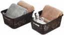 Amazon Brand - Solimo Royal Multipurpose Storage Basket - Small (Set of 2, Brown)...