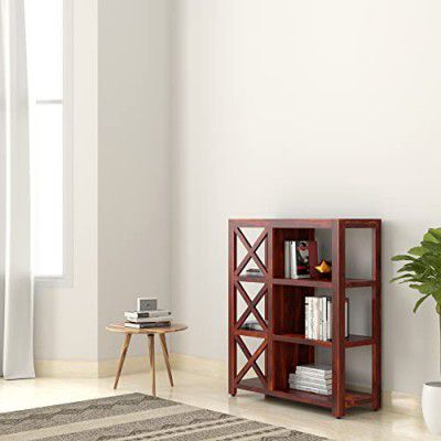 Amazon Brand - Solimo Salford Solid Sheesham Wood Bookshelf with 3 Shelves, Honey Finish