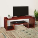 Amazon Brand - Solimo Sanmarcos Solid Sheesham Wood TV Unit with 1 Shelf (Honey Finish)...