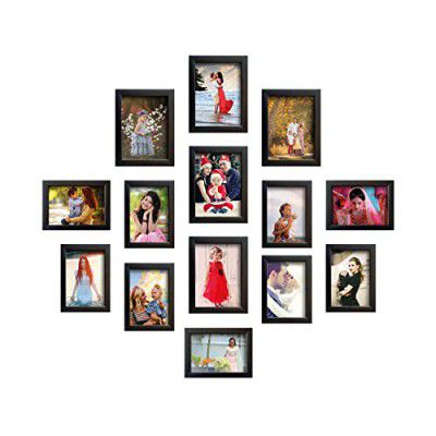 Amazon Brand - Solimo Set of 14 Photo Frames (4"X6":8pcs & 5"X7":6pcs) Brown