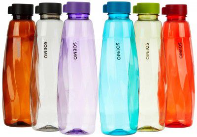 Amazon Brand - Solimo Set of 6 Water Bottles - 1 Ltr