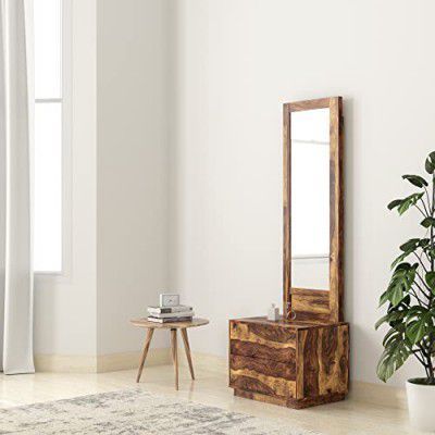 Amazon Brand - Solimo Parastin Solid Sheesham Wood Dressing Table with 2 Drawers (Natural Finish)
