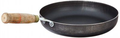 Amazon Brand - Solimo Sheet Metal Iron Frying Pan 24 cm, Induction Friendly
