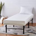 Amazon Brand - Solimo Single Folding Metal Bed (Black & Beige)...