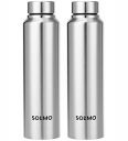 Amazon Brand - Solimo Slim Stainless Steel Water Bottle, Set Of 2, 1 liter Each...
