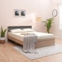 Amazon Brand - Solimo Sopor Engineered Wood Queen Bed without storage (Chequered Light finish)...