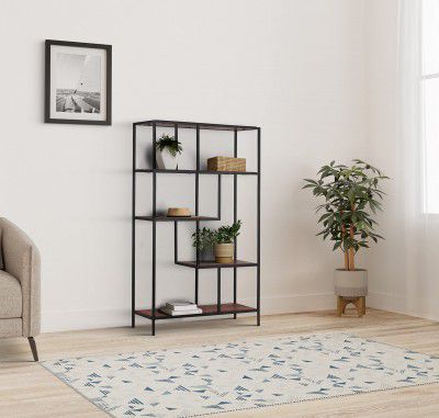 Amazon Brand - Solimo Spatsi Metal Book Shelf, Honey Finish, 4 Shelves