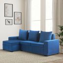 Amazon Brand - Solimo Spyro 4 Seater Fabric Interchangeable L-Shape Sofa (Ocean Blue)...