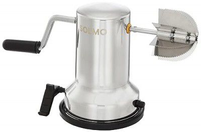 Amazon Brand - Solimo Stainless Steel Coconut Scraper | Vacuum Base and Non - Skid | Dishwasher Safe (Silver)