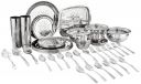 Amazon Brand - Solimo Stainless Steel Floral Dinner Set of 61 Pieces...