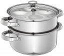 Amazon Brand - Solimo Stainless Steel Idli Cum Modak Maker with Glass lid, Induction base (20cm, 3L)...
