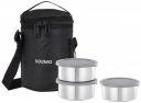 Amazon Brand - Solimo Stainless Steel Leak - Proof Lunch Box Set of 3...