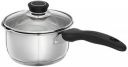 Amazon Brand - Solimo Stainless Steel Saucepan With Glass Lid, Induction Base (14 Cm, 1L),Non-Stick, 1 Liter...