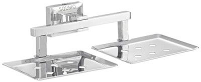 Amazon Brand - Solimo Stainless Steel Square Soap Holder for Bathroom/Double Soap Dish