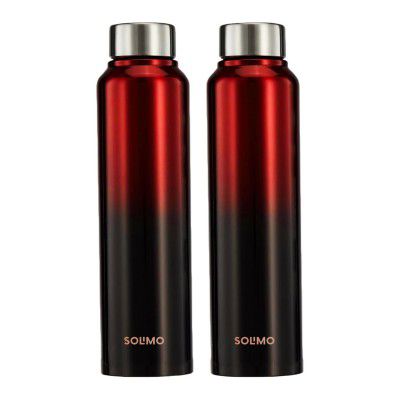 Amazon Brand - Solimo Stainless Steel Water Bottle (Pack of 2)  900ml (Dual Colour)