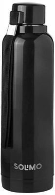 Amazon Brand - Solimo Stainless Steel Water Bottle | BIS-Approved | 900ml (Matte Black)