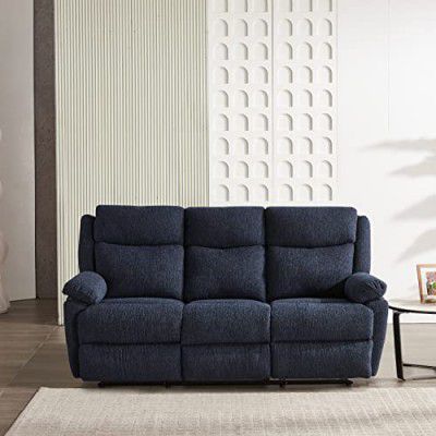 Amazon Brand - Solimo Stanovo Manual 3 Seater Fabric Recliner 