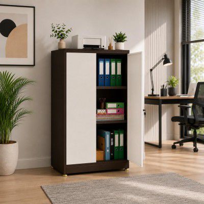 Amazon Brand - Solimo Steel Almirah 4.4 ft (0.8 mm Gauge) | Plain 2 Door Metal Cupboard with 3 Compartments 