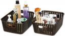 Amazon Brand - Solimo Storage Basket, Set of 2, Medium, Brown, Plastic...
