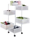 Amazon Brand - Solimo Storage Rack | 5-Layer Revolving Vegetable Kitchen Rack | White...