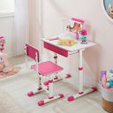 Amazon Brand - Solimo Study Table and Chair with Drawer in Pink...