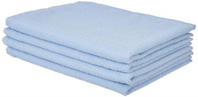 Amazon Brand - Solimo Super Soft Microfiber Hand Towel | Set of 4 (Light Blue)